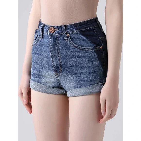 One Teaspoon Harlets Denim Shorts Superstar Blue Size 26